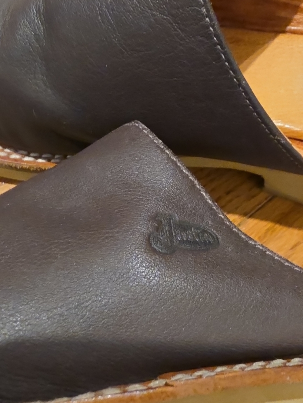 Vintage 90s Justin Leather Chunky Platform Clogs / Mule - Picture 4 of 8